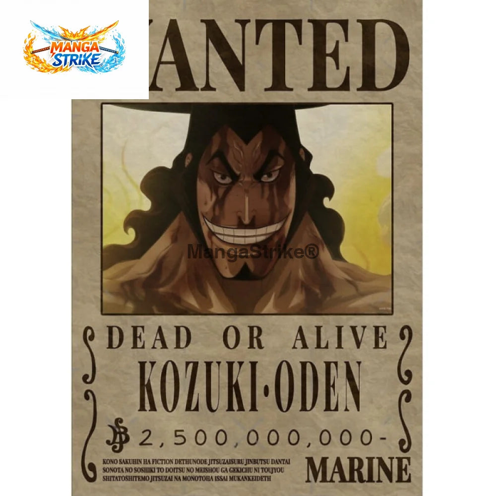Poster One Piece - Wanted Oden - Poster Wanted Oden Kozuki