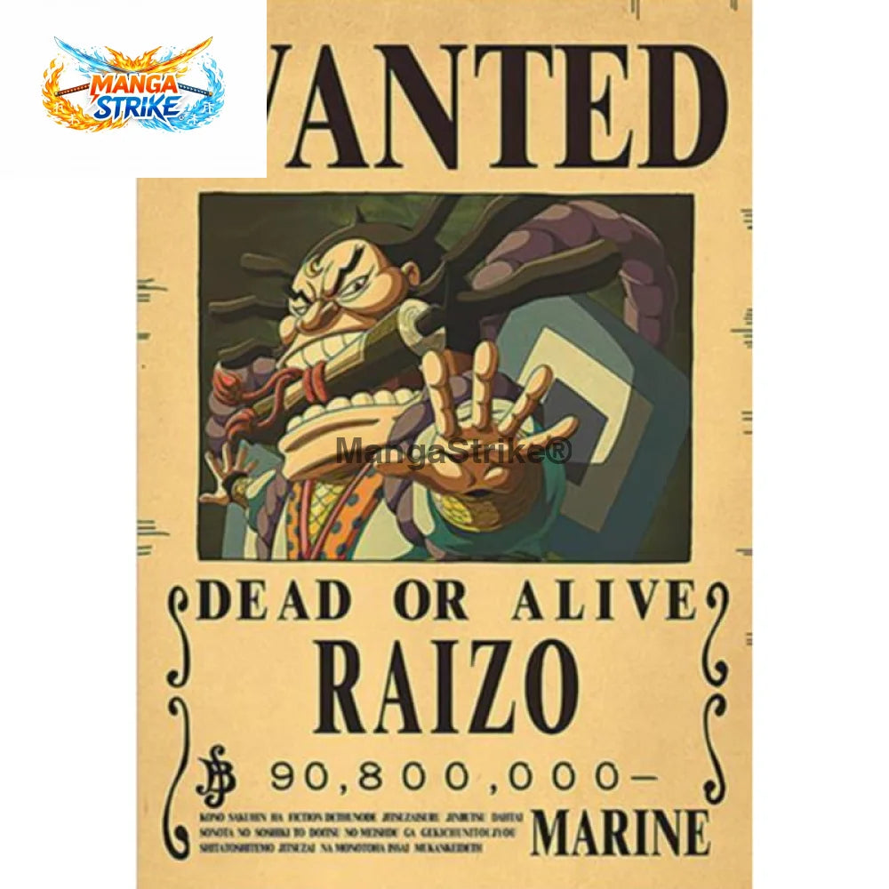 Poster One Piece - Wanted Raizo - Poster Wanted Raizo