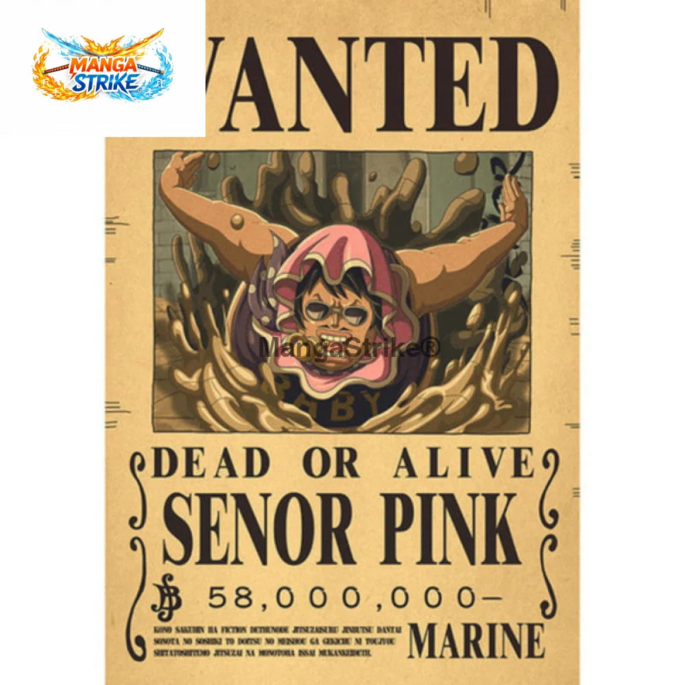 Poster One Piece - Wanted Senor Pink - Poster Wanted Senor Pink