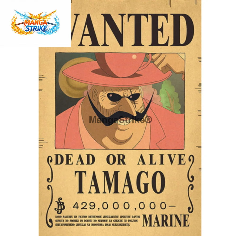 Poster One Piece - Wanted Tamago - Poster Wanted Baron Tamago