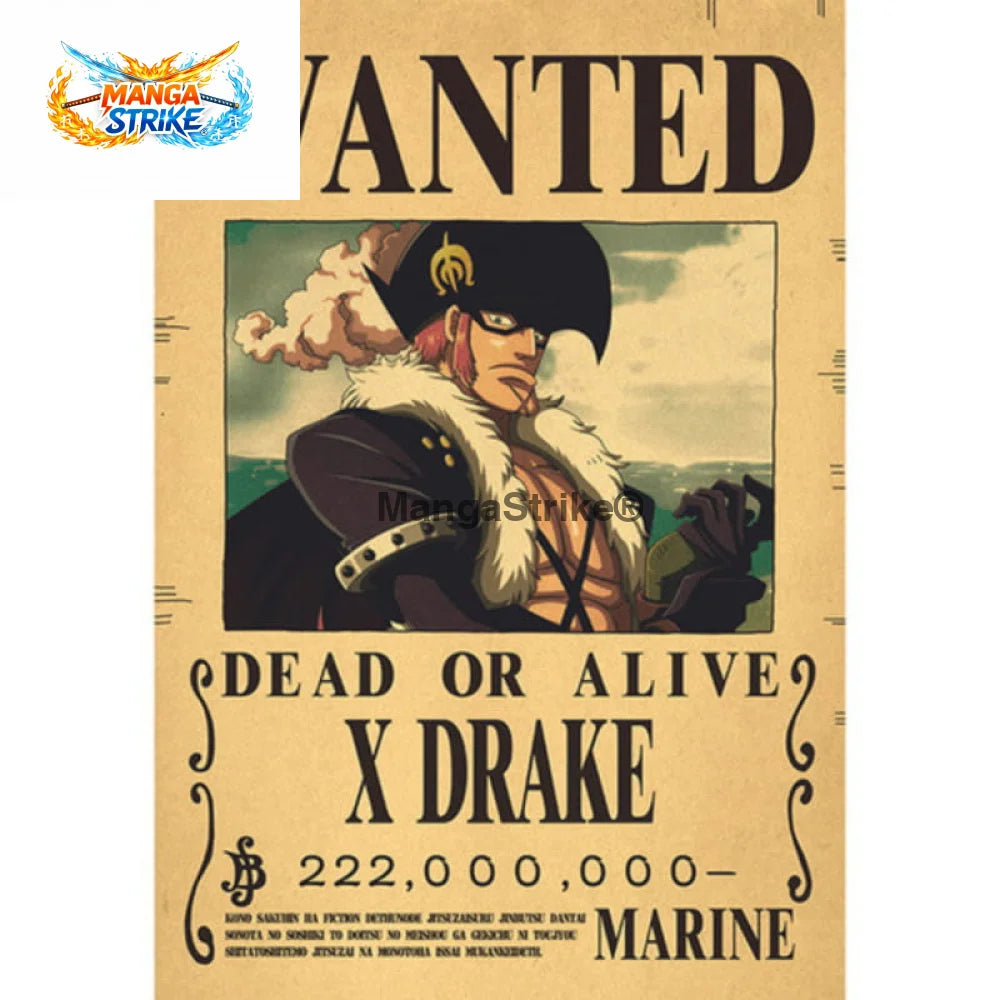 Poster One Piece - Wanted X Drake - Poster Wanted X Drake