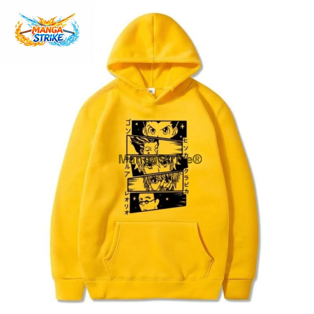 Pull Hunter x Hunter - Gon Kirua Kurapika Hisoka et Léolio - Jaune / XS - pull