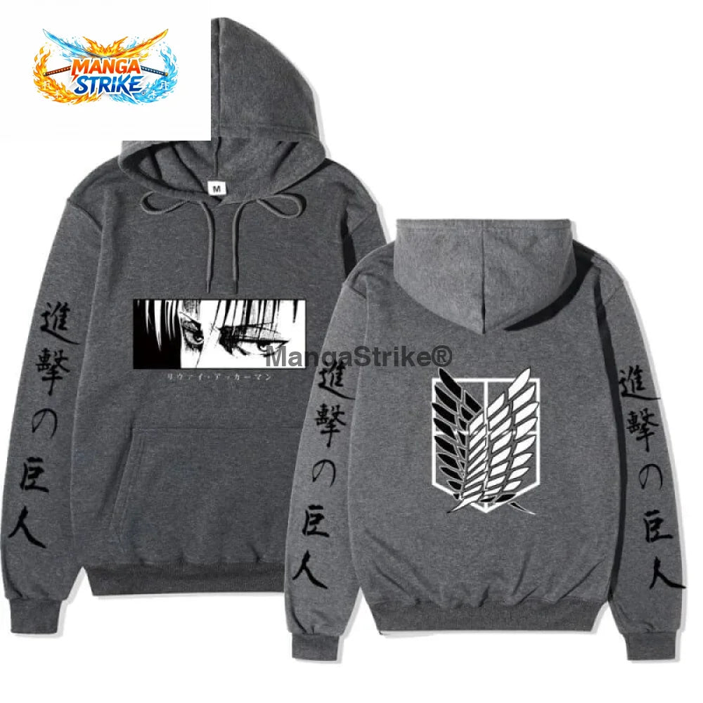 Pull Levi Ackerman- Attaque des Titans - Gris foncé / S
