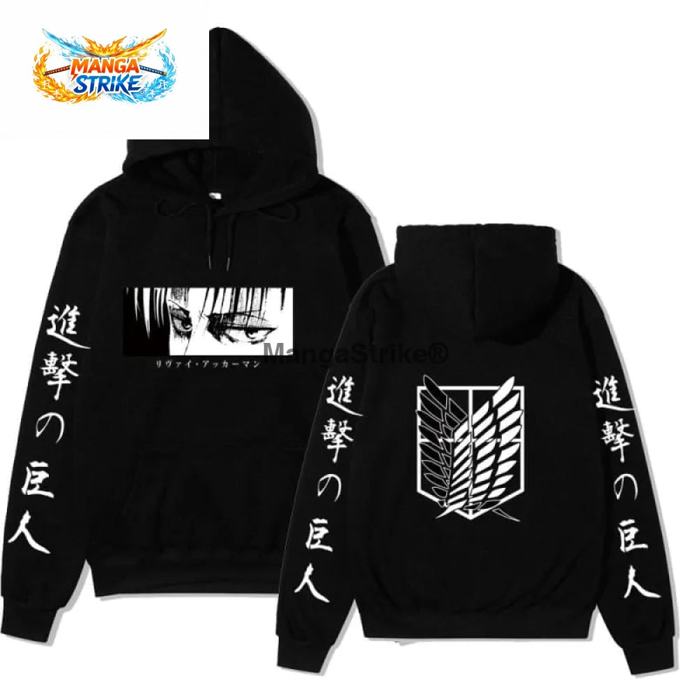 Pull Levi Ackerman- Attaque des Titans - Noir / S