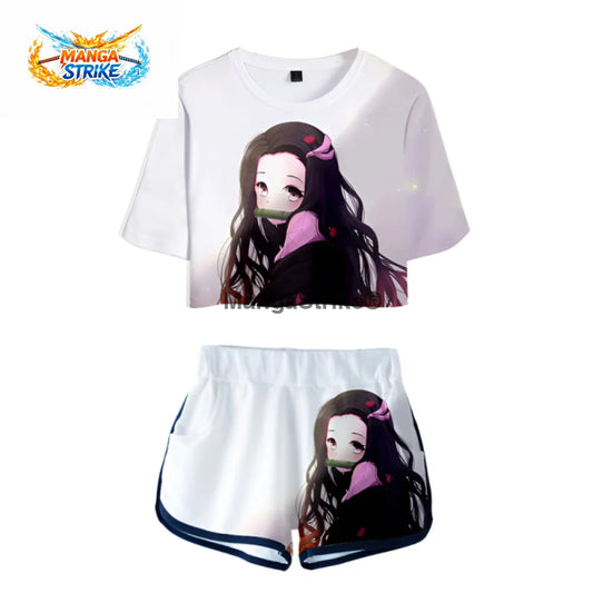 Pyjama Demon Slayer - Femme Kamado Blanc - XS