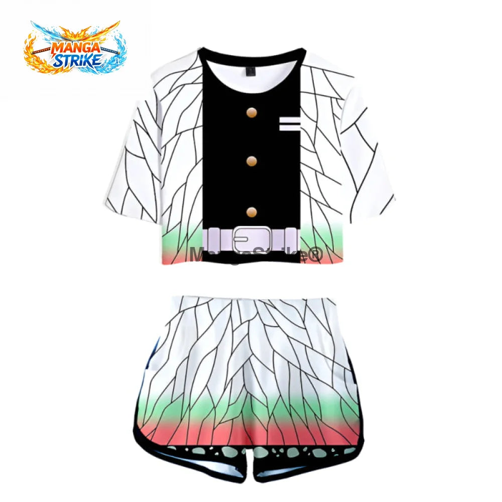 Pyjama Demon Slayer - Femme Kocho Blanc et Noir - XS