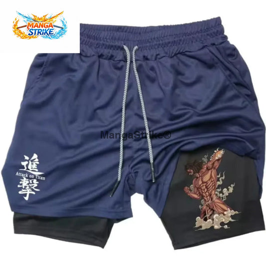 Short Attaque des Titans - La Rage du Titan Assaillant Bleu - XS