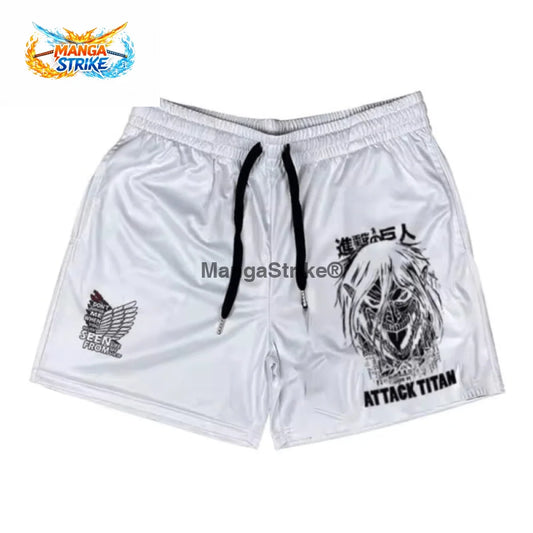Short Attaque des Titans - Titan Assaillant Blanc et Noir - XS