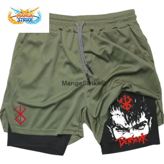Short Berserk - Guts Kaki et Noir - XS