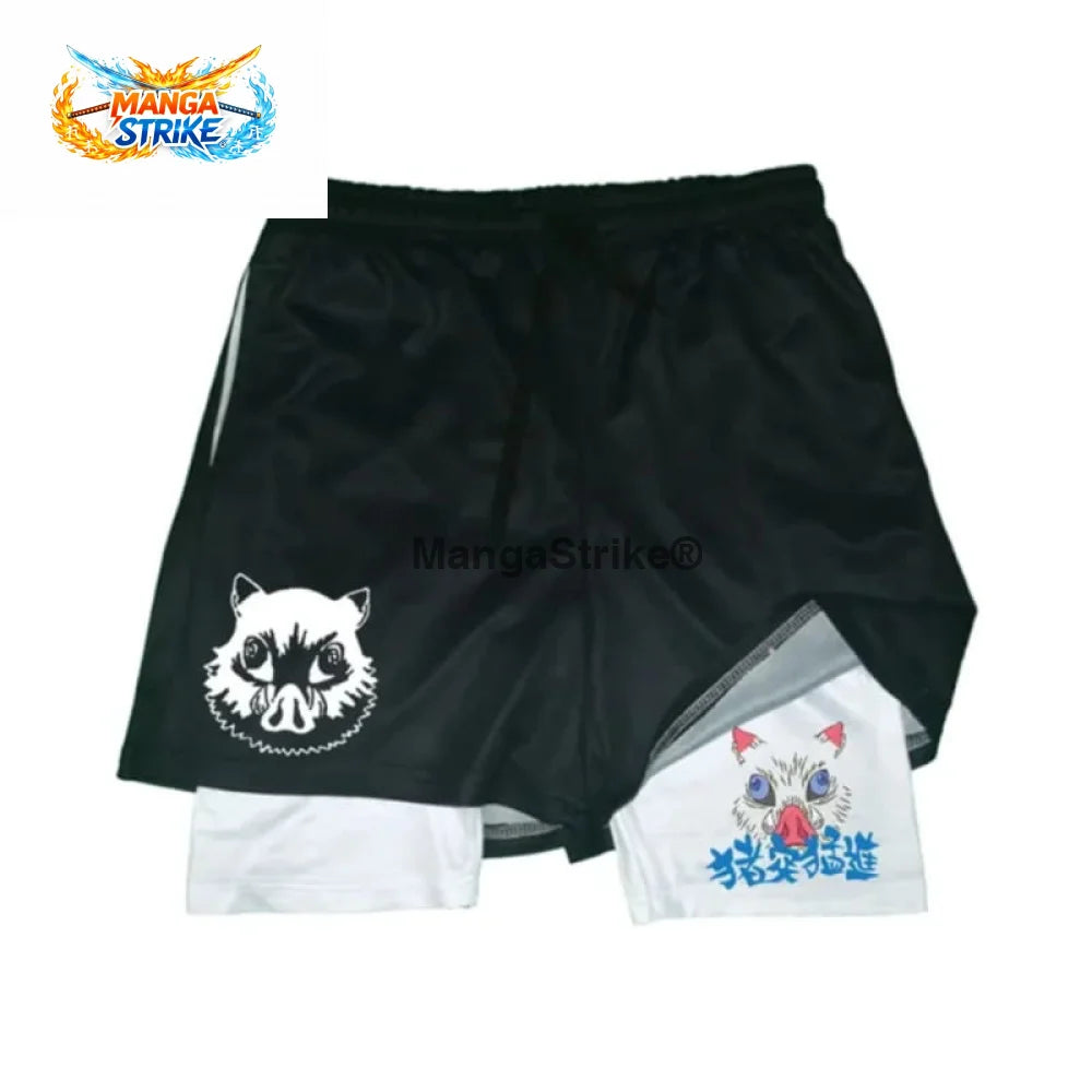 Short Demon Slayer - Inosuke Noir et Blanc - XS