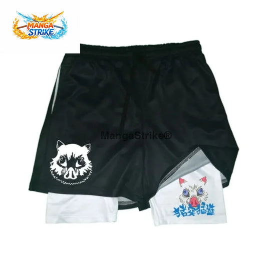 Short Demon Slayer - Inosuke Noir et Blanc - XS
