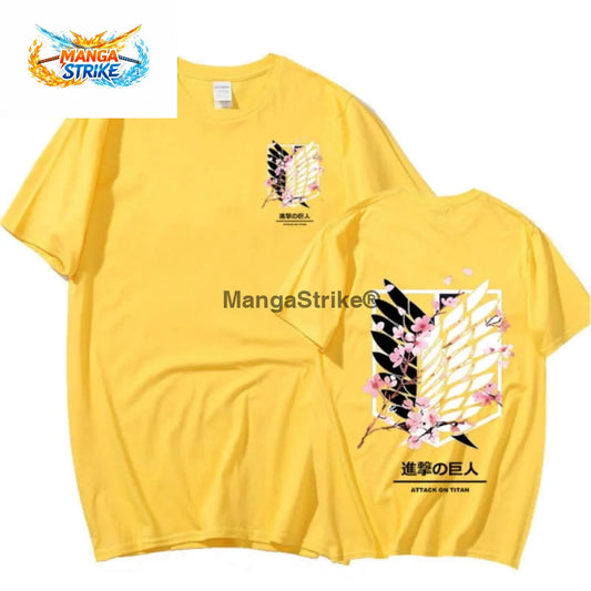T-Shirt Attaque des Titans - Jaune Bataillon d’Exploration - Jaune / XS