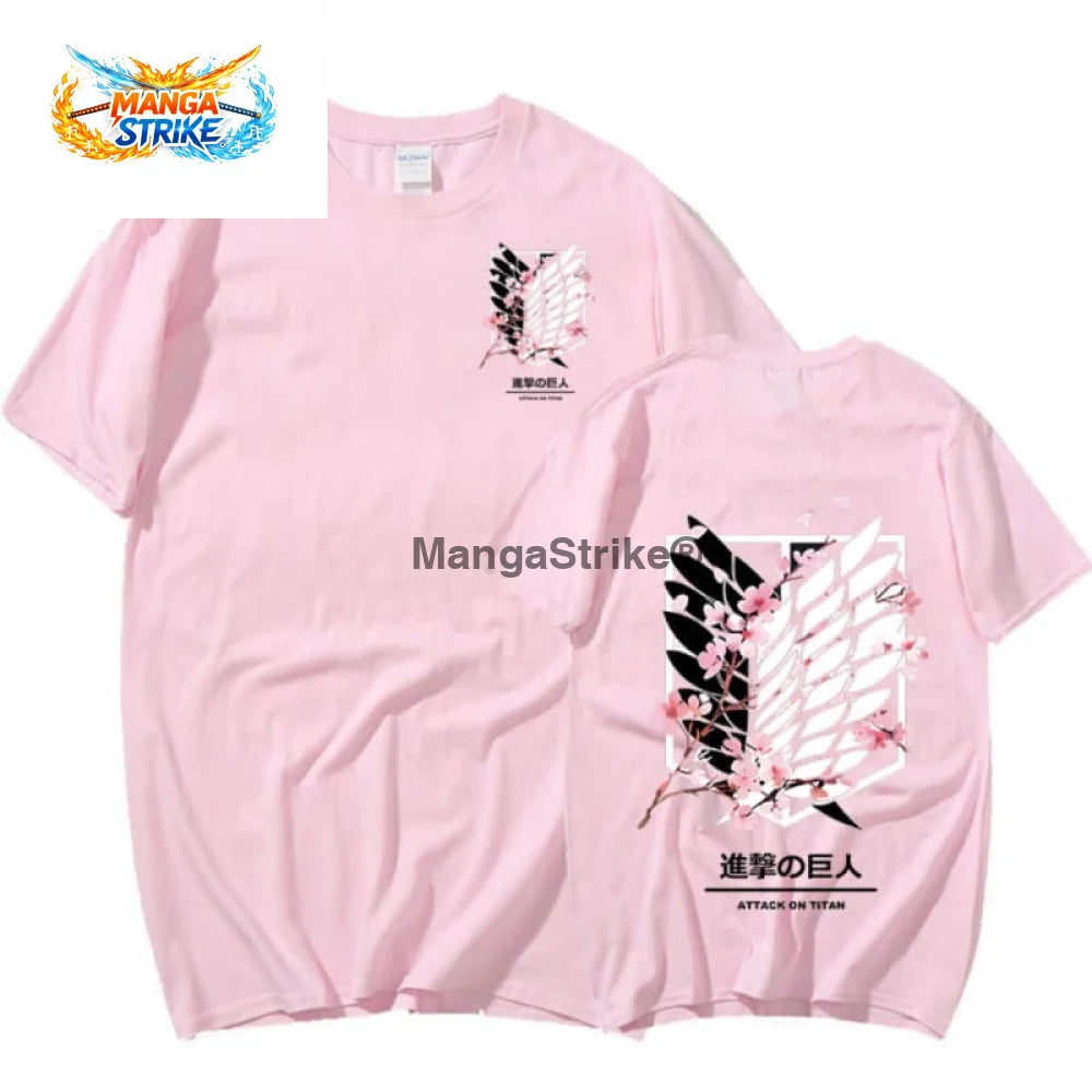 T-Shirt Attaque des Titans - Rose Bataillon d’Exploration - Rose / XS