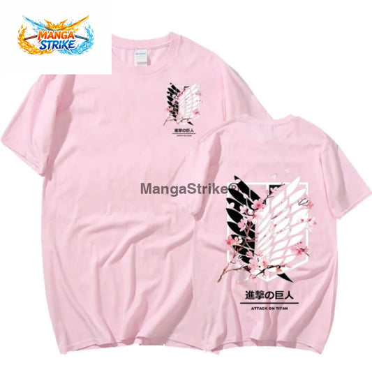 T-Shirt Attaque des Titans - Rose Bataillon d’Exploration - Rose / XS