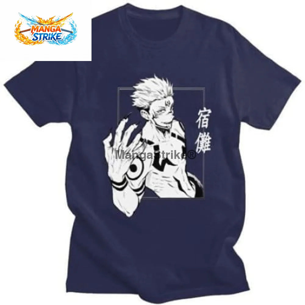 T-Shirt Jujutsu Kaisen - Ryomen Sukuna - Bleu / S