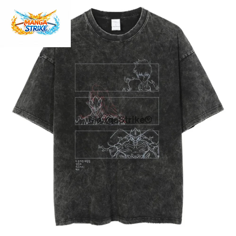 T-Shirt Solo Leveling - Oversize Les Serviteurs des Ombres - XS