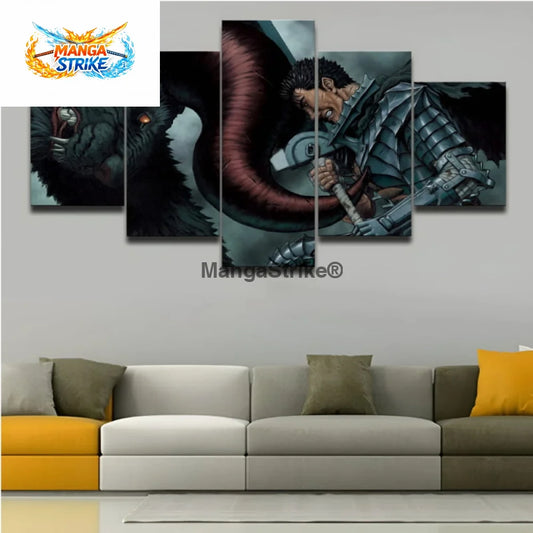 Tableau Berserk - Guts Vs Zodd - Moyenne taille: 20x35 20x45 20x55cm / Sans cadre - 1704