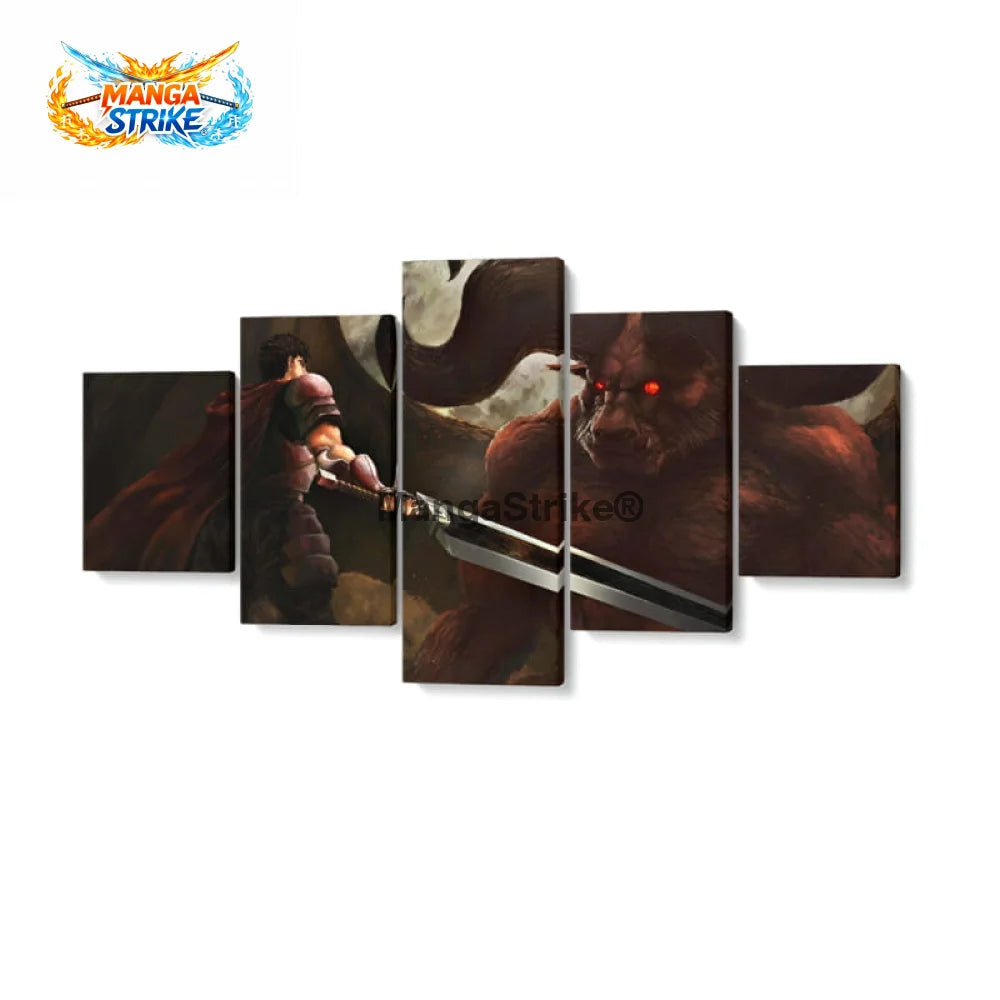 Tableau Berserk - Guts Vs Zodd - Moyenne taille: 20x35 20x45 20x55cm / Sans cadre - 1704