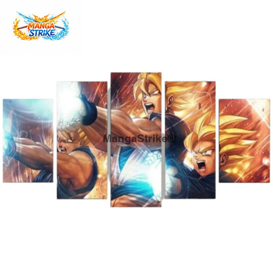 Tableau Dragon Ball Z - Kamehameha Père Fils - Moyenne taille: 20x35 20x45 20x55cm / Sans cadre - tableau