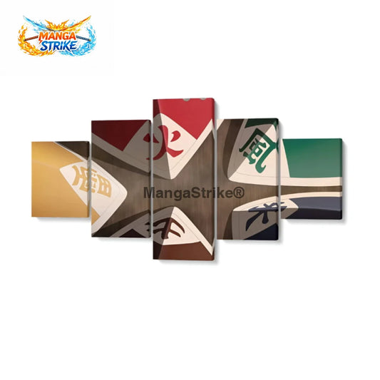 Tableau Naruto - Cinq Nations - Moyenne taille: 20x35 20x45 20x55cm / Sans cadre - 1704