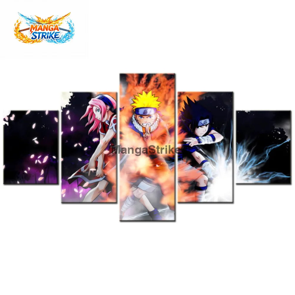 Tableau Naruto - Equipe 7 Attaque Signature - Moyenne taille: 20x35 20x45 20x55cm / Sans cadre - 1704