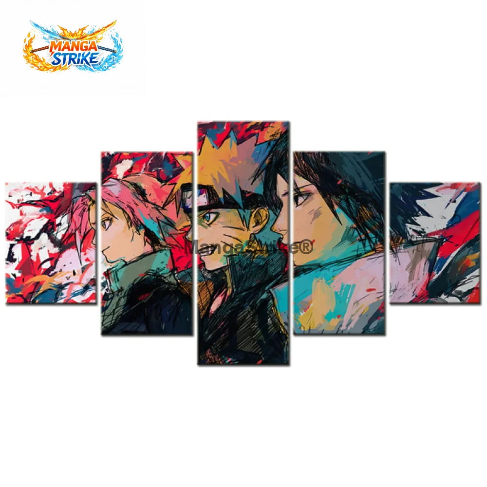 Tableau Naruto - Equipe 7 Le combat Final - Moyenne taille: 20x35 20x45 20x55cm / Sans cadre - 1704