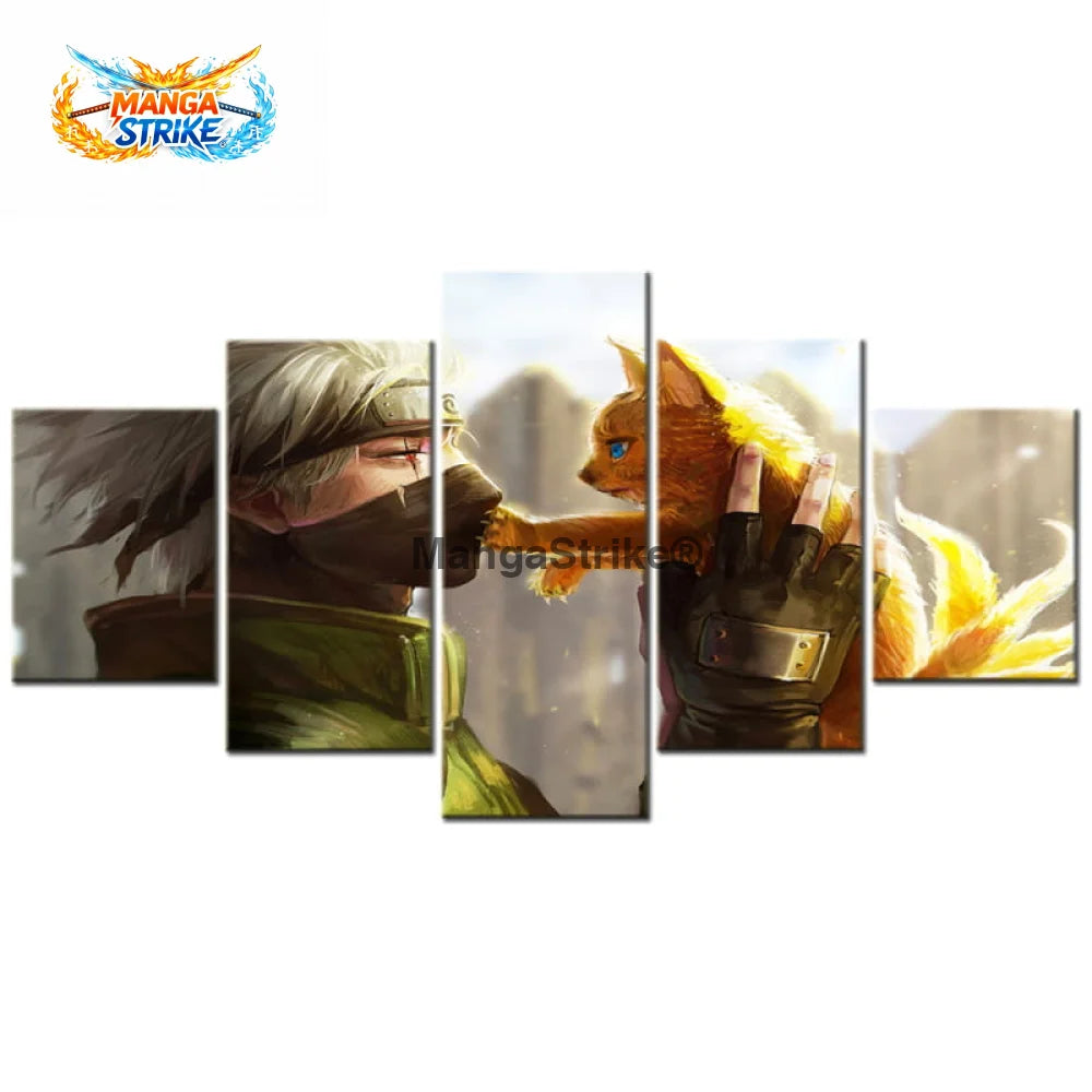 Tableau Naruto - Kakashi & Kurama - Moyenne taille: 20x35 20x45 20x55cm / Sans cadre - 1704