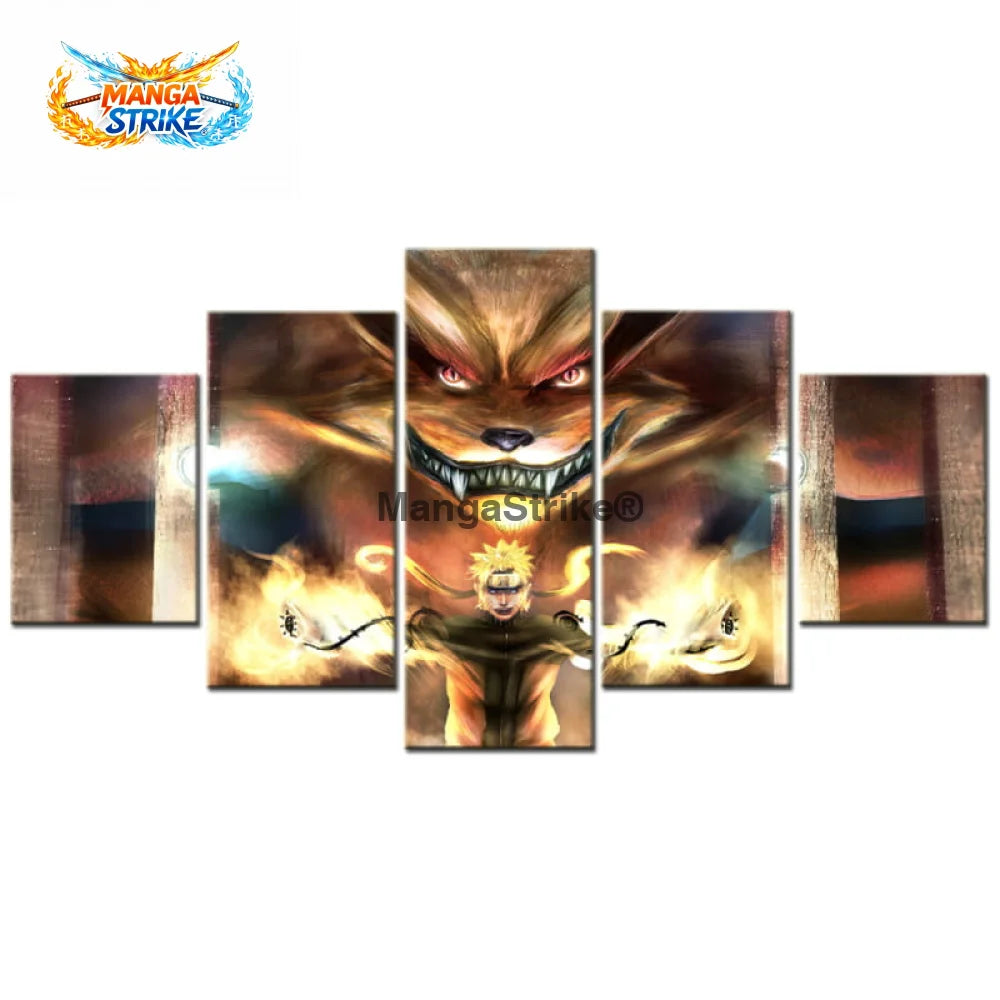 Tableau Naruto - Naruto & Kurama - Moyenne taille: 20x35 20x45 20x55cm / Sans cadre - 1704