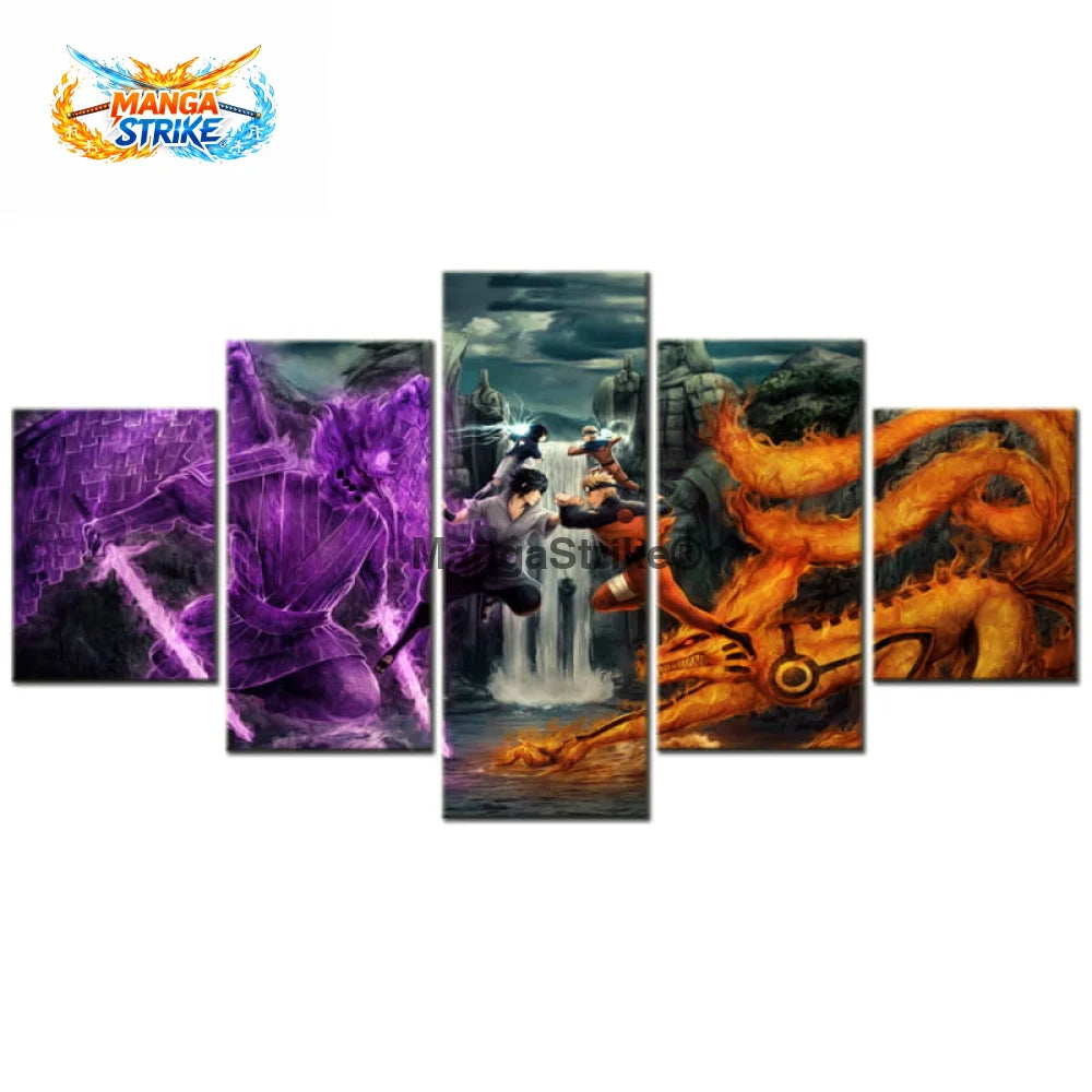 Tableau Naruto - Naruto vs Sasuke Vallée de la Fin - Moyenne taille: 20x35 20x45 20x55cm / Sans cadre - 1704