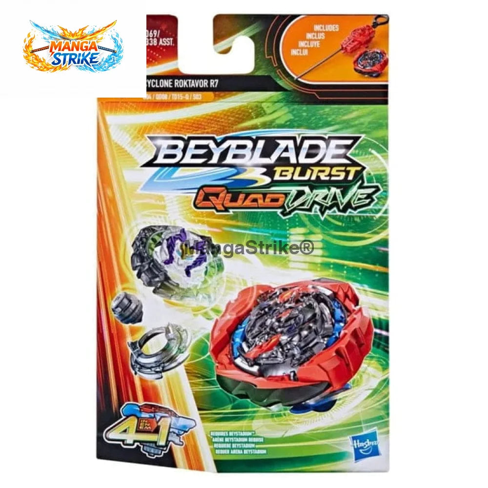 Toupie Beyblade Burst QuadDrive - Cyclone Roktavor R7 Aquilon’-Q Massive-Q + Flugel-6