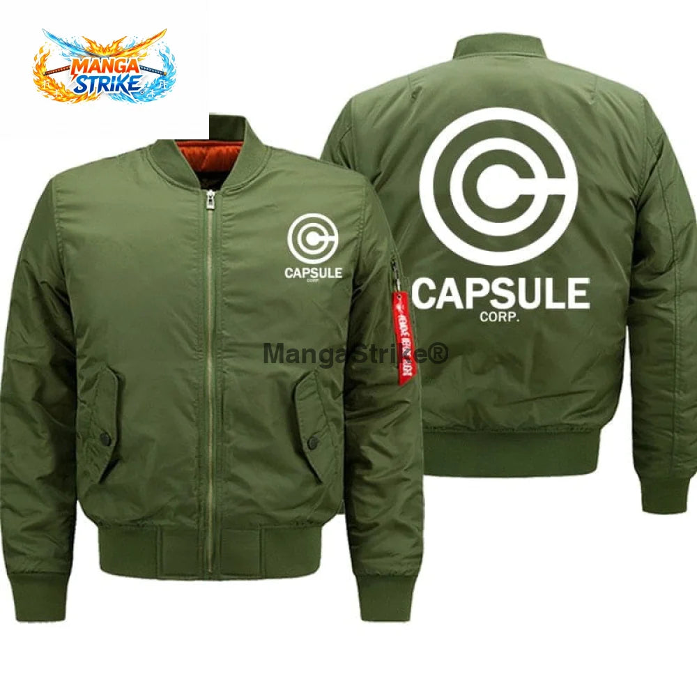 Veste Dragon Ball Z - Bomber Capsule Corp - Kaki + Blanc / S