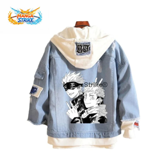 Veste Jujutsu Kaisen - en jean Gojo X Yuji - S